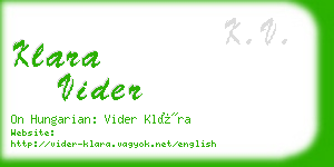 klara vider business card